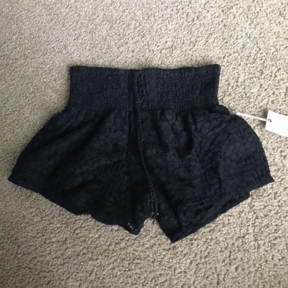 Black lace shorts